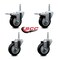 Service Caster 35 Inch Black Polyurethane Swivel 34 Inch Threaded Stem Caster Set 2 Total Lock Brakes SCC-TSTTL20S3514-PPUB-BLK-34212-2-S2 - alternate 4